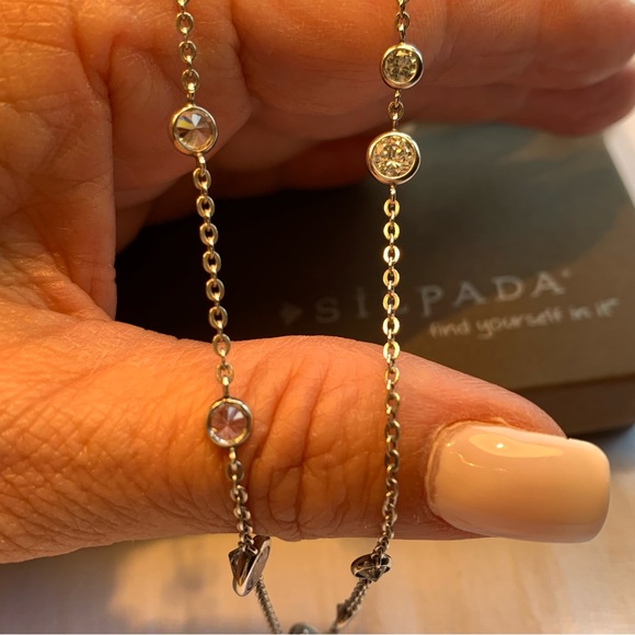 Silpada 32” Silver stars cubic a sterling silver Necklace - Picture 2 of 6